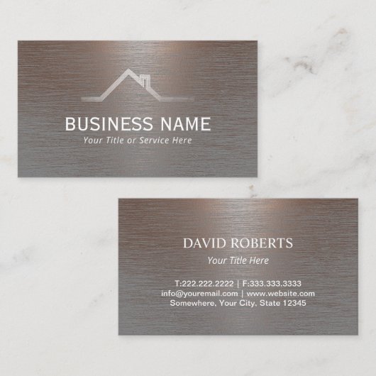 エテ実在ートトレンディーブラッシング銅金属不動産仲介業者 名刺 (正面/裏面)