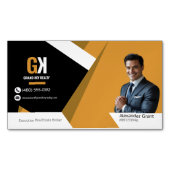 エテ実在ートブラック&金ゴールドエテ実在ート マグネット名刺 (正面)