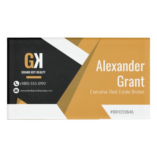 エテ実在ートブラック&金ゴールドエテ実在ート 名札 (正面)