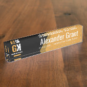 エテ実在ートブラック&金ゴールド不動産仲介業者 デスクネームプレート (側面)