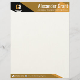 エテ実在ートブラック&金ゴールド不動産仲介業者 レターヘッド