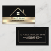 エテ実在ートブローカーハウス金ゴールドストライプのルーフブラック 名刺 (正面/裏面)