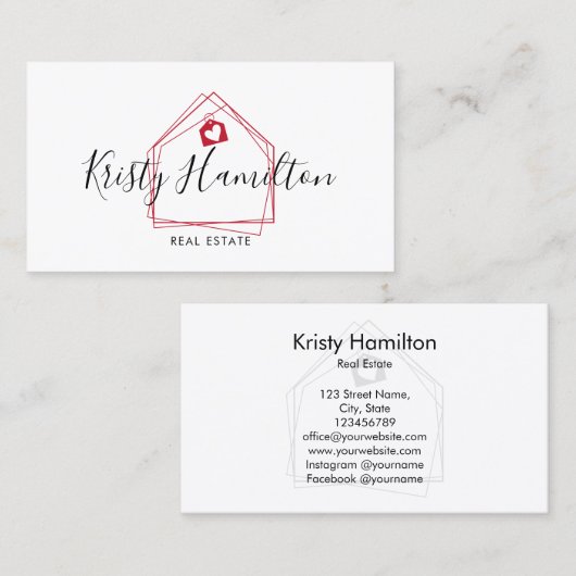 エテ実在ートプロフェッショナルハウス不動産仲介業者シンプル 名刺 (正面/裏面)