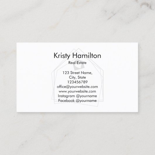 エテ実在ートプロフェッショナルハウス不動産仲介業者シンプル 名刺 (裏面)