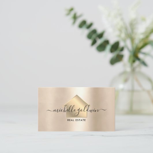 エテ実在ートプロフェッショナルモダンScript Houseロゴ 名刺 (スタンド正面)