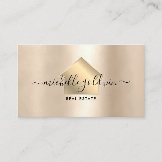 エテ実在ートプロフェッショナルモダンScript Houseロゴ 名刺 (正面)