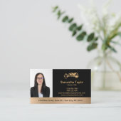 エテ実在ートプロフェッショナル写真とロゴを追加Busin 名刺 (スタンド正面)