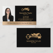 エテ実在ートプロフェッショナル写真とロゴを追加Busin 名刺 (正面/裏面)