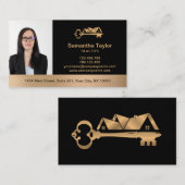 エテ実在ートプロフェッショナル写真とロゴを追加Busin 名刺 (正面/裏面)