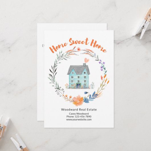 エテ実在ートホームスウィートホームカラフルマーケティング カード (正面/裏面インサイチュ)