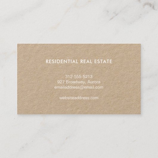 エテ実在ートホームロゴ不動産仲介業者クラフト 名刺 (裏面)