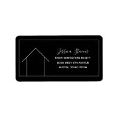 エテ実在ートモダン白黒差出人住所 ラベル (正面)