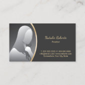 エテ実在ートモダン金ゴールドハウスロゴ不動産仲介業者写真 名刺 (裏面)