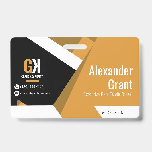 エテ実在ートラグジュアリーブラック&金ゴールド不動産仲介業者 バッジ (表面)