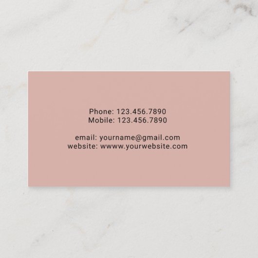 エテ実在ート不動産仲介業者トレンディー大理石赤面ピンクフォト 名刺 (裏面)