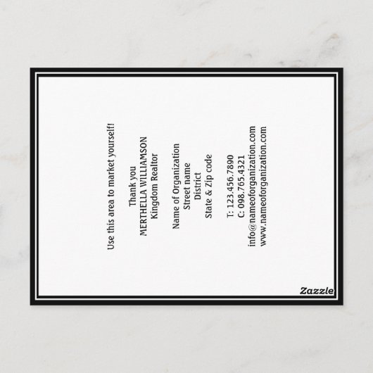 エテ実在ート不動産仲介業者マーケティング ポストカード (裏面)