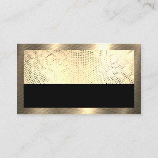 エテ実在ート屋根トップ金ゴールドのシークインと縁ど後 名刺 (裏面)