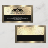 エテ実在ート屋根トップ金ゴールドのシークインと縁ど後 名刺 (正面/裏面)