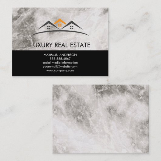 エテ実在ート屋根トップ | 大理石トリム | ルクス 名刺 (正面/裏面)