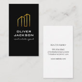 エテ実在ート建物金ゴールドロゴ 名刺 (正面/裏面)