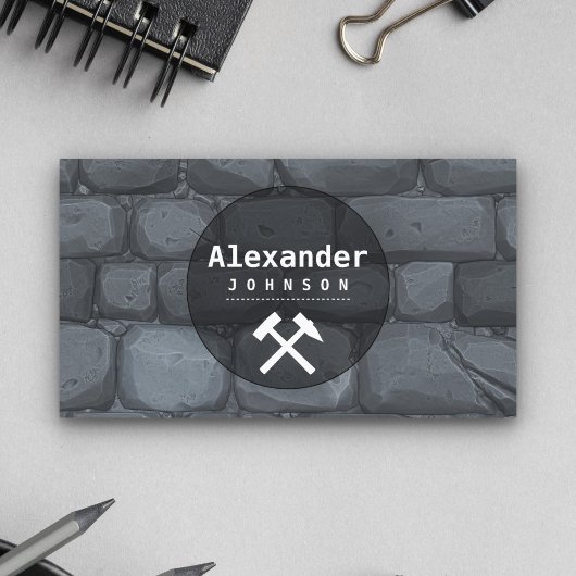 エテ実在ート建築ストーンウォールブリックリング 名刺