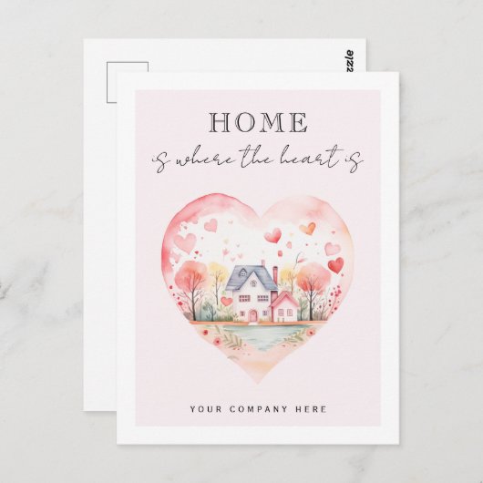 エテ実在ート水カラーハートホーム ポストカード (正面/裏面)