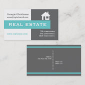 エテ実在ート灰色、白、アクアの目を引く 名刺 (正面/裏面)