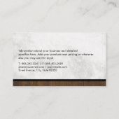 エテ実在ート産業大理石と木製トリム 名刺 (裏面)