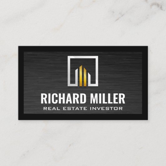 エテ実在ート金ゴールドシルバーロゴ 名刺 (正面)