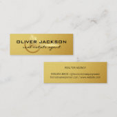 エテ実在ート金ゴールド鍵建物ロゴ スキニー名刺 (正面/裏面)