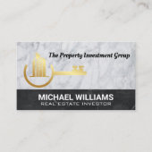 エテ実在ート金ゴールド鍵 | 不動産仲介業者 名刺 (正面)