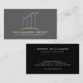 エテ実在ート、アーキテクト、グレーの建物ロゴ 名刺 (正面/裏面)