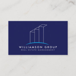 エテ実在ート、アーキテクト、ブルーの建物ロゴ 名刺