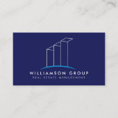 エテ実在ート、アーキテクト、ブルーの建物ロゴ 名刺 (正面)