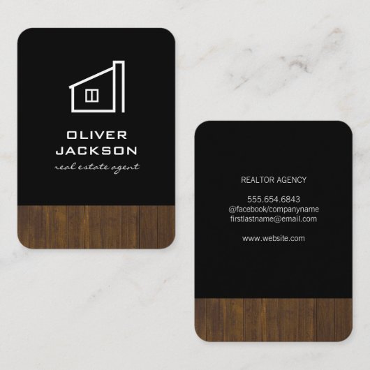 エテ実在ート/ウッドトリムプリント 名刺 (正面/裏面)