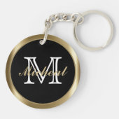 エテ実在ート – ブラック&金ゴールドキーチェーン キーホルダー (裏面)