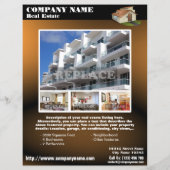 エテ実在ート- QRコードモダンフライヤー – ブラウン(QR455) チラシ (裏面)