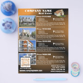 エテ実在ート- QRコードモダンフライヤー – ブラウン(QR455) チラシ (シングル)