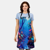 エテ白熱［赤熱］光を放つリアジャングルオアシスデザイン エプロン (着用した状態)