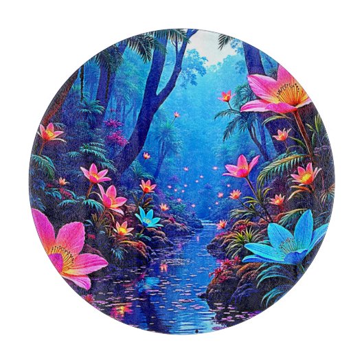 エテ白熱［赤熱］光を放つリアジャングルオアシスデザイン カッティングボード (正面)