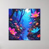 エテ白熱［赤熱］光を放つリアジャングルオアシスデザイン キャンバスプリント (正面)