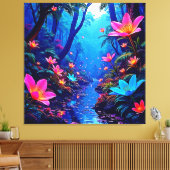 エテ白熱［赤熱］光を放つリアジャングルオアシスデザイン キャンバスプリント (インサイチュ (リビング))