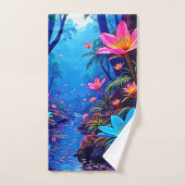 エテ白熱［赤熱］光を放つリアジャングルオアシスデザイン バスタオルセット (ハンドタオル)