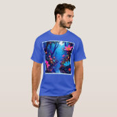 エテ白熱［赤熱］光を放つリアジャングルオアシスデザイン Tシャツ (正面フル)