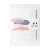 エディはっきりしたジー・ピンクとパープル結婚・モノグラム 招待状ベリーバンド (正面例)