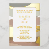 エディはっきりしたー・オリーブグリーン結婚ズは 箔招待状 (正面)