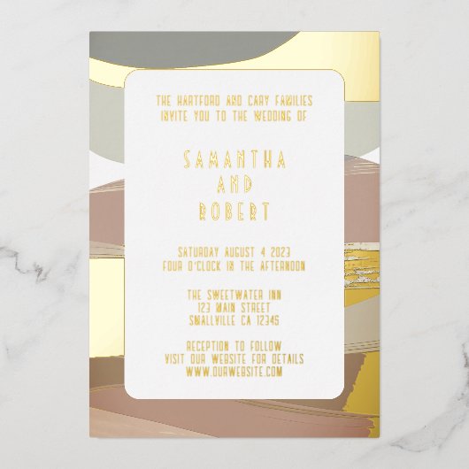 エディはっきりしたー・オリーブグリーン結婚ズは 箔招待状 (正面)