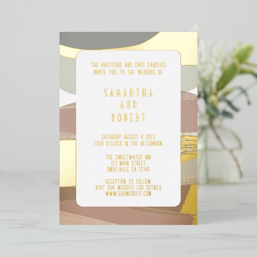 エディはっきりしたー・オリーブグリーン結婚ズは 箔招待状 (立ち正面)