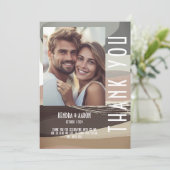 エディはっきりした・ブラウン・オリーブ結婚のサンキューカード 招待状 (スタンド正面)