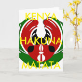 エディコンテンポラリーケニア国旗のパターンアートデザイン。 カード (黄色い花)